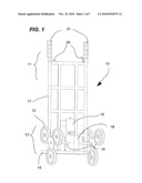 Motorized six wheel hand truck diagram and image