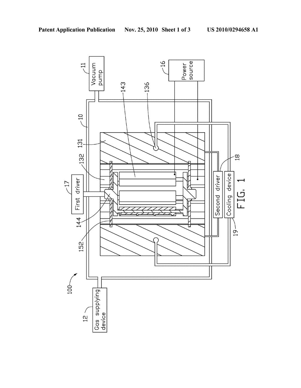 MAGNETRON SPUTTERING DEVICE HAVING ROTATABLE SUBSTRATE HOLDER - diagram, schematic, and image 02