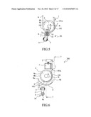 Winding device and method for tearing off web material by planetary-roller diagram and image