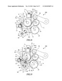 Winding device and method for tearing off web material by planetary-roller diagram and image