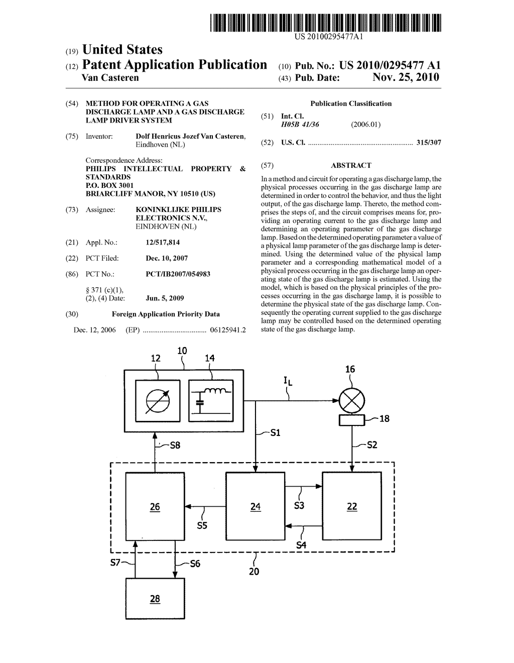 METHOD FOR OPERATING A GAS DISCHARGE LAMP AND A GAS DISCHARGE LAMP DRIVER SYSTEM - diagram, schematic, and image 01