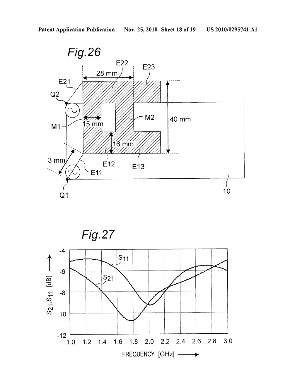 ARRAY ANTENNA APPARATUS SUFFICIENTLY SECURING ISOLATION BETWEEN FEEDING ELEMENTS AND OPERATING AT FREQUENCIES - diagram, schematic, and image 19