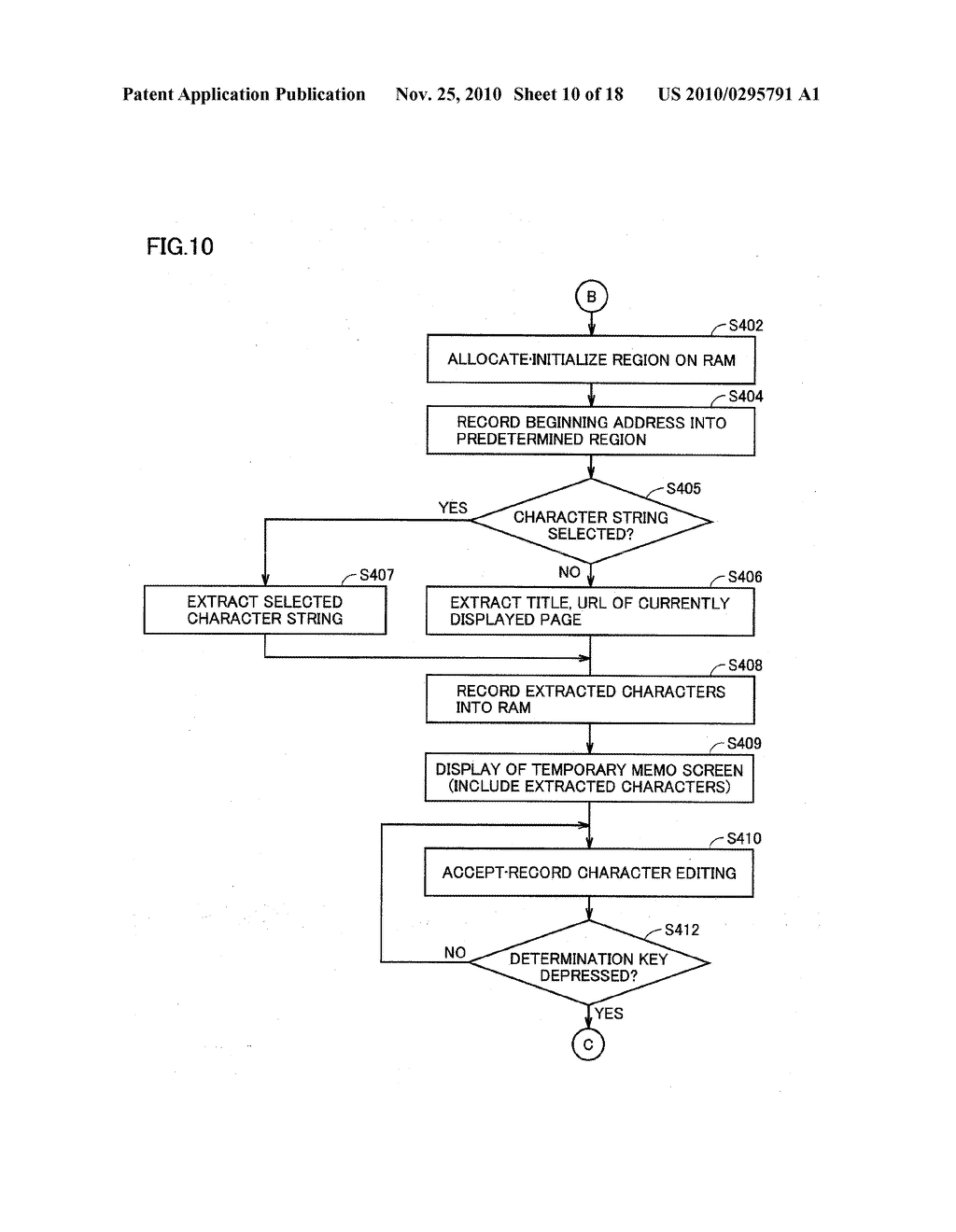 PORTABLE INFORMATION TERMINAL, CHARACTER DELIVERY METHOD; AND CHARACTER TEMPORARY STORAGE PROGRAM PRODUCT - diagram, schematic, and image 11