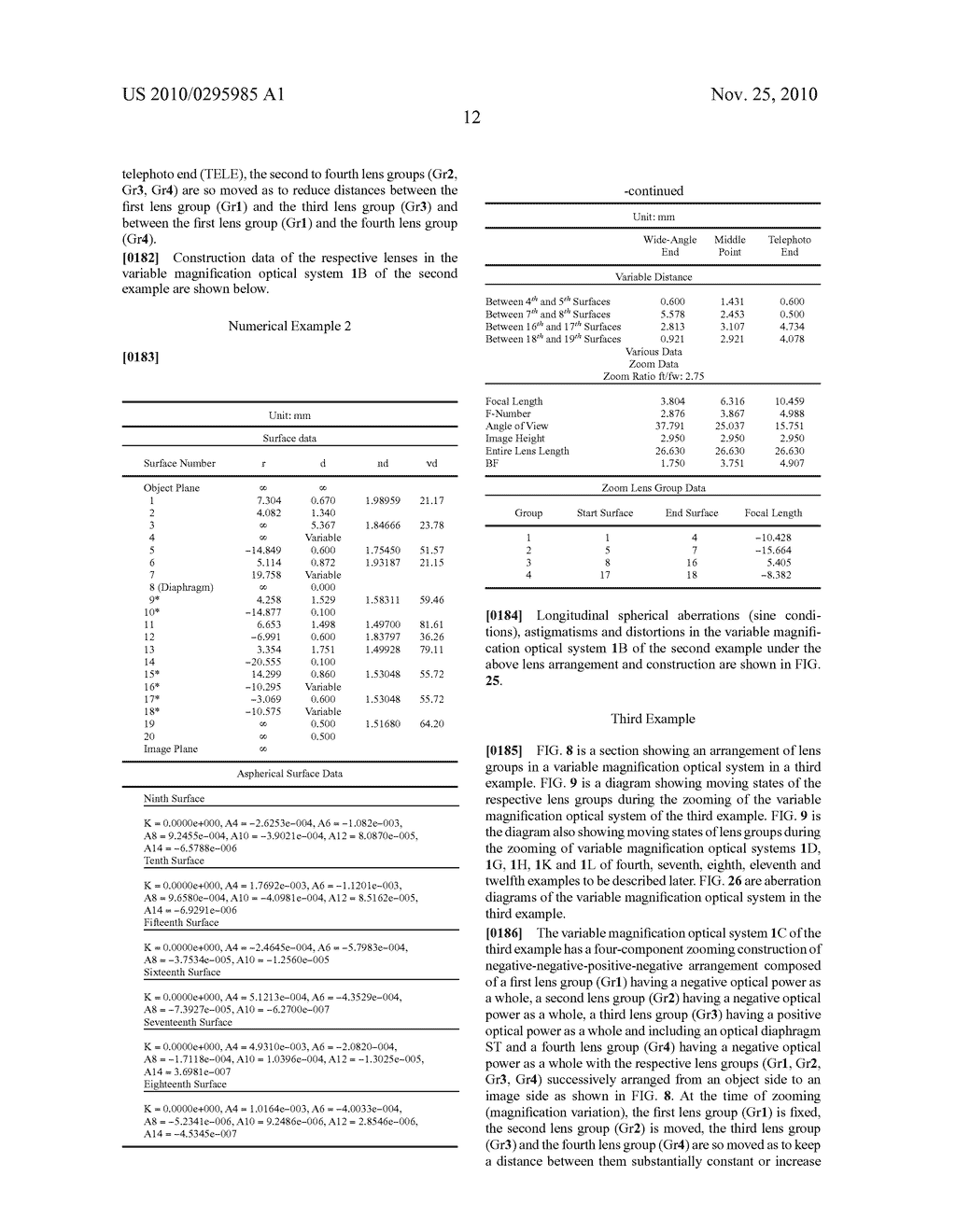 VARIABLE MAGNIFICATION OPTICAL SYSTEM, IMAGE PICKUP DEVICE AND DIGITAL APPARATUS - diagram, schematic, and image 50