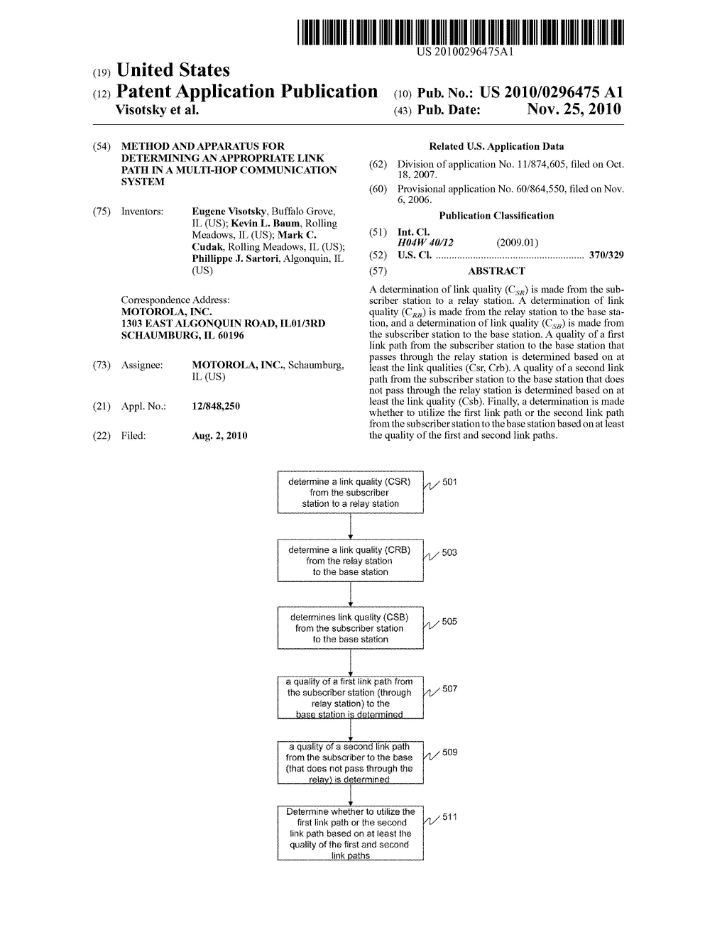 METHOD AND APPARATUS FOR DETERMINING AN APPROPRIATE LINK PATH IN A MULTI-HOP COMMUNICATION SYSTEM - diagram, schematic, and image 01