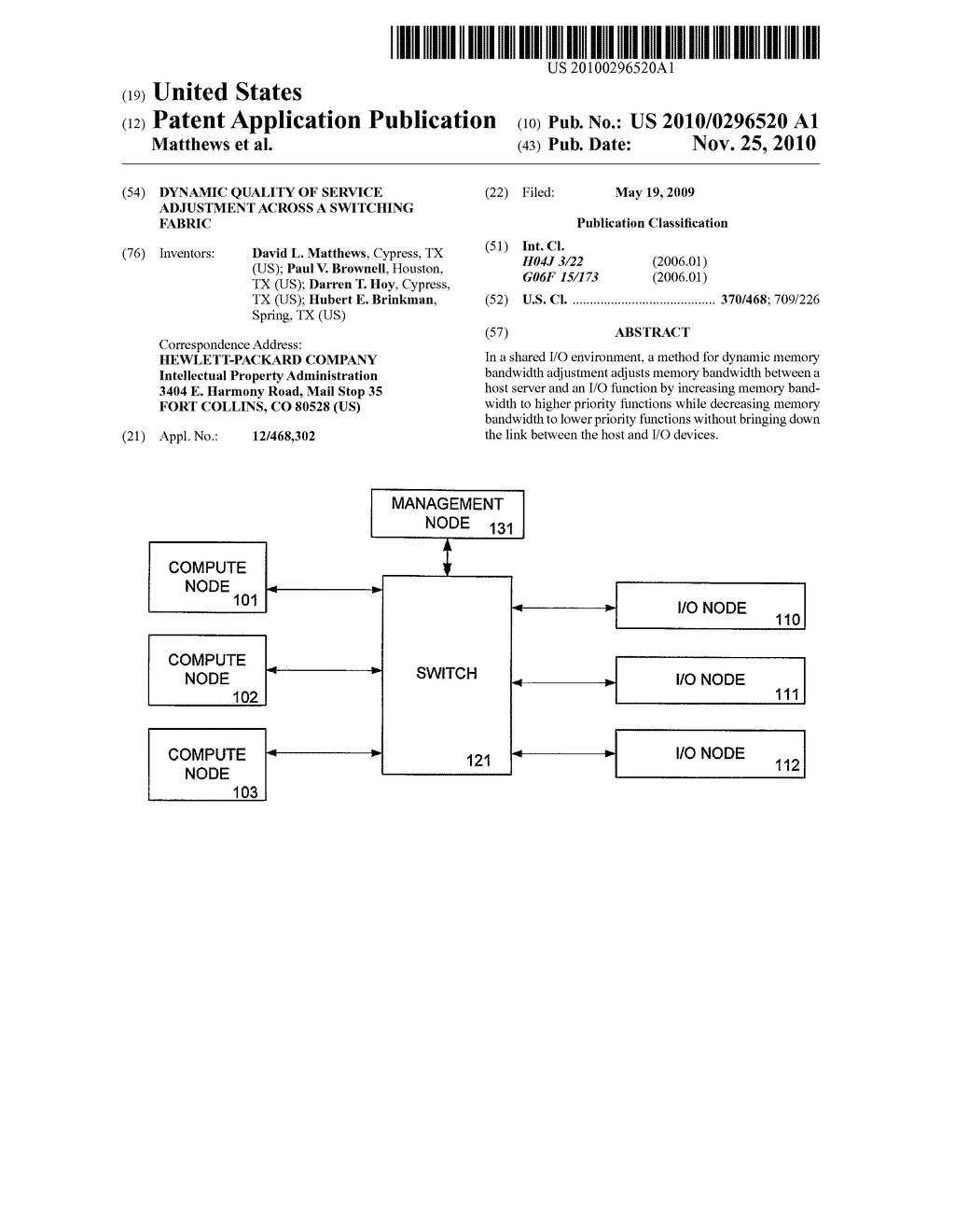 DYNAMIC QUALITY OF SERVICE ADJUSTMENT ACROSS A SWITCHING FABRIC - diagram, schematic, and image 01