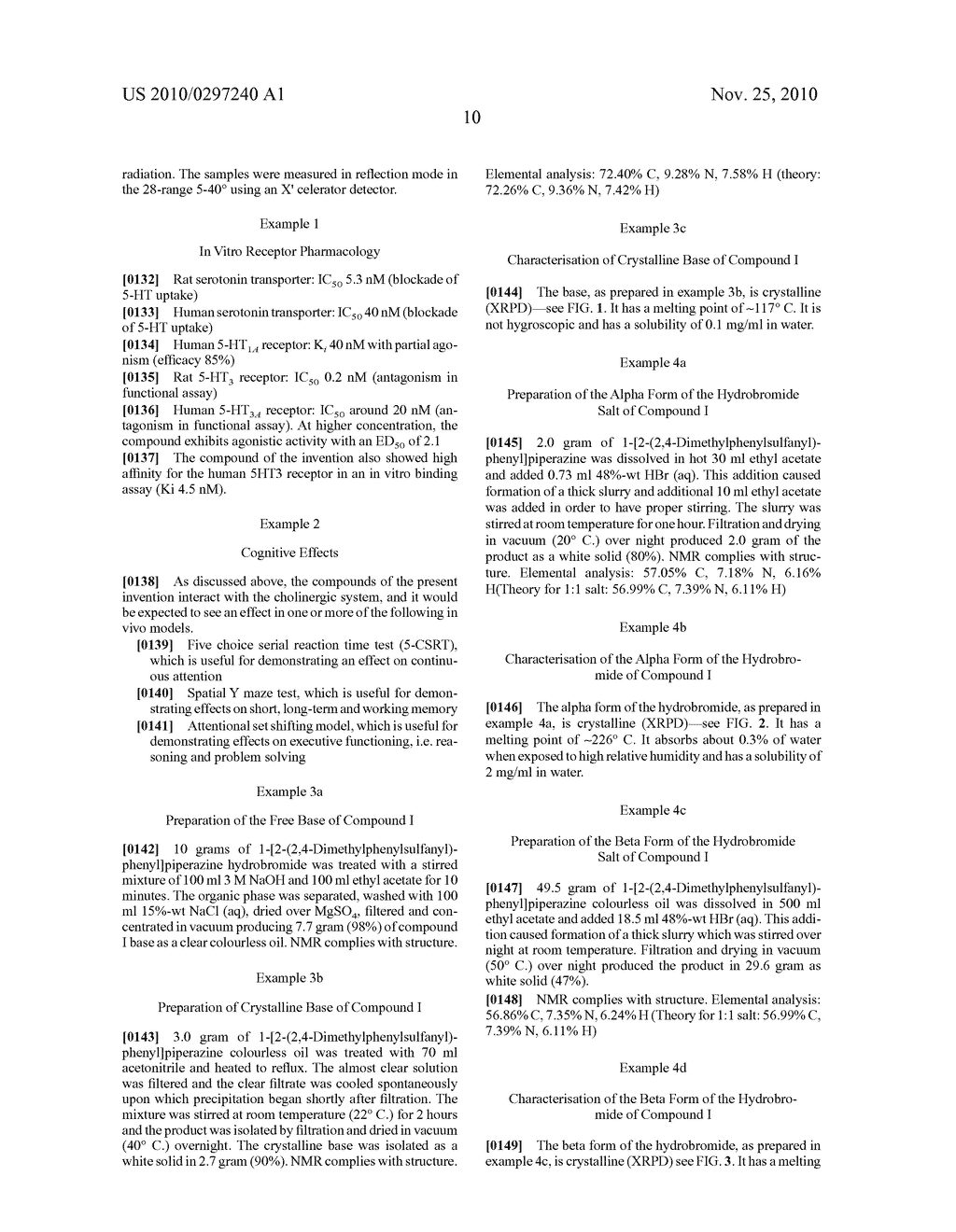 1- [2- (2,4-DIMETHYLPHENYLSULFANYL)-PHENYL] PIPERAZINE AS A COMPOUND WITH COMBINED SEROTONIN REUPTAKE, 5-HT3 AND 5-HT1A ACTIVITY FOR THE TREATMENT OF COGNITIVE IMPAIRMENT - diagram, schematic, and image 33