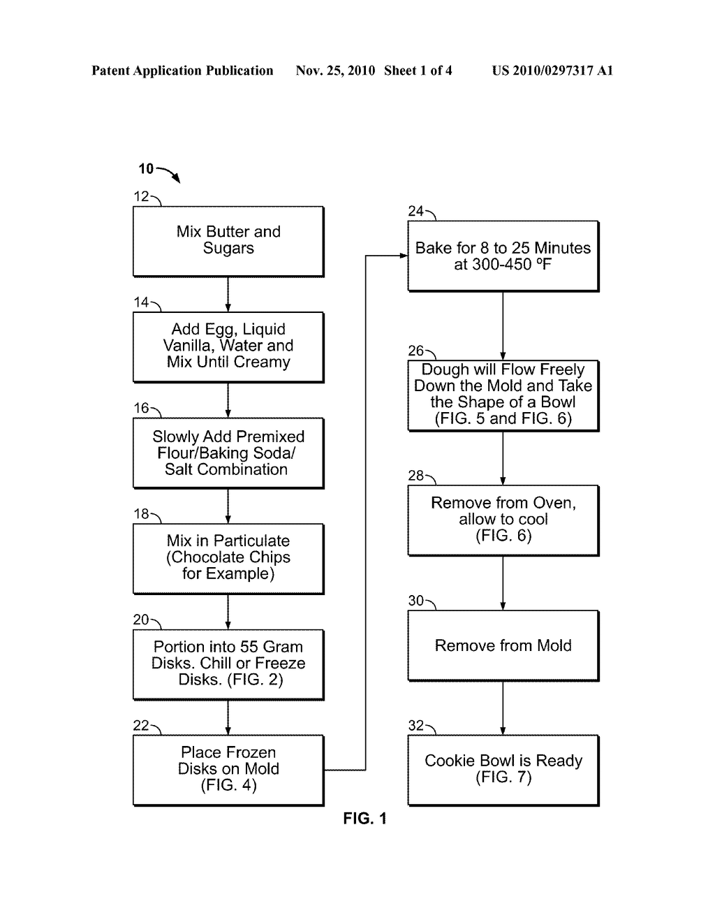 METHOD AND SYSTEM FOR AN EDIBLE SERVING DISH MADE OF BAKED COOKIE - diagram, schematic, and image 02
