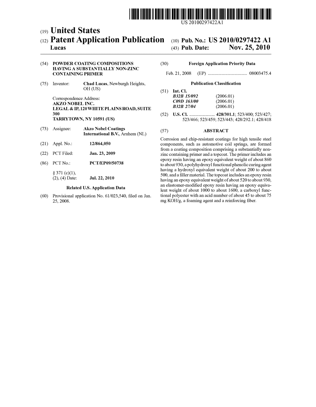 POWDER COATING COMPOSITIONS HAVING A SUBSTANTIALLY NON-ZINC CONTAINING PRIMER - diagram, schematic, and image 01