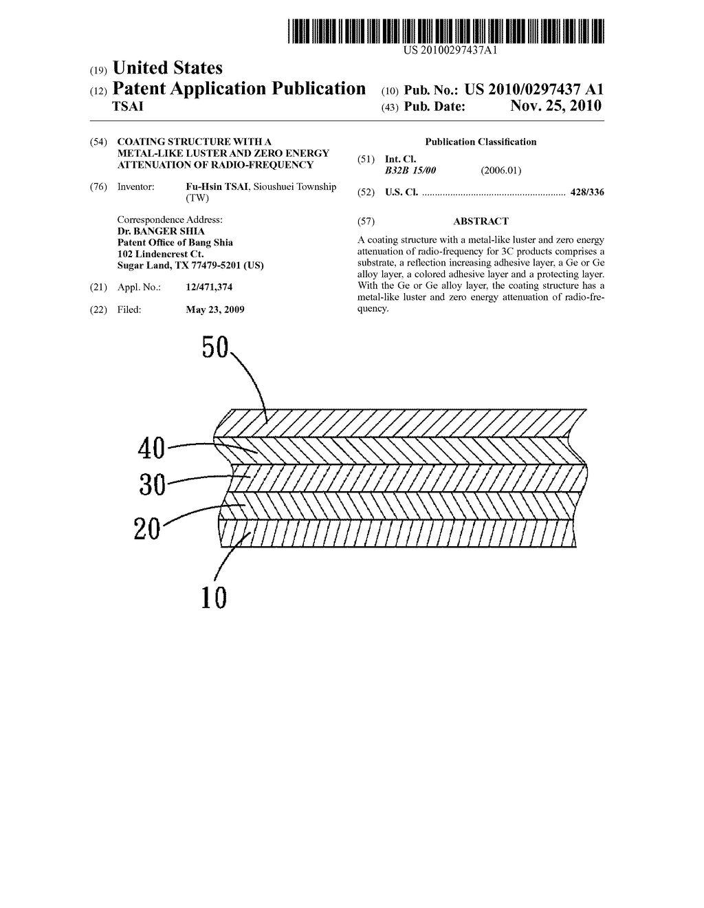 Coating Structure with a Metal-Like Luster and Zero Energy Attenuation of Radio-Frequency - diagram, schematic, and image 01