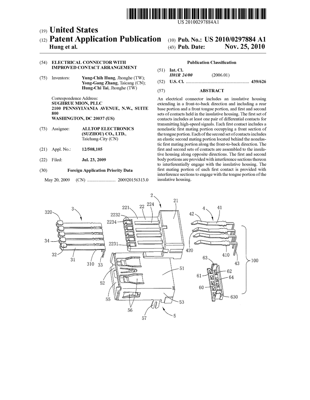 ELECTRICAL CONNECTOR WITH IMPROVED CONTACT ARRANGEMENT - diagram, schematic, and image 01