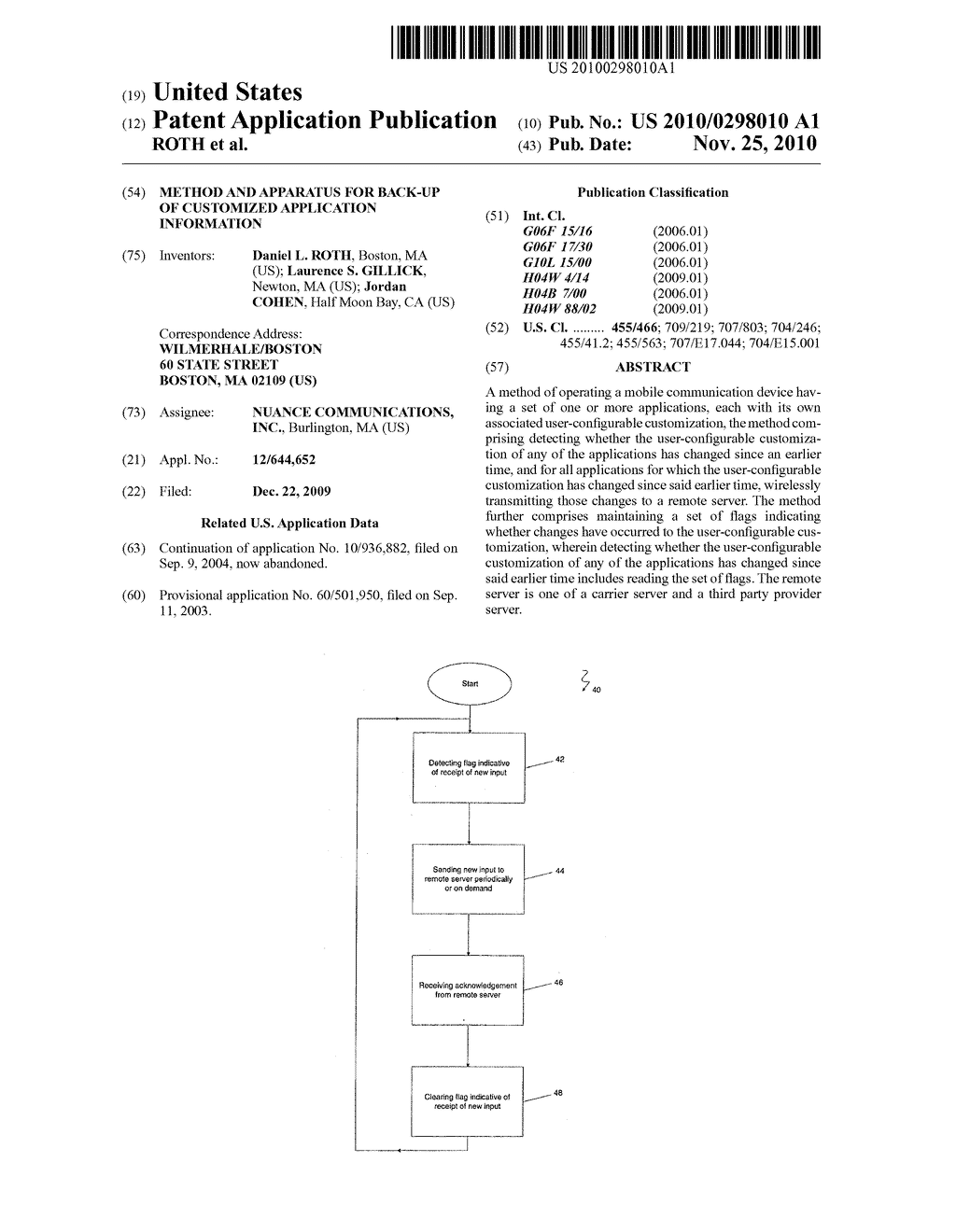 METHOD AND APPARATUS FOR BACK-UP OF CUSTOMIZED APPLICATION INFORMATION - diagram, schematic, and image 01