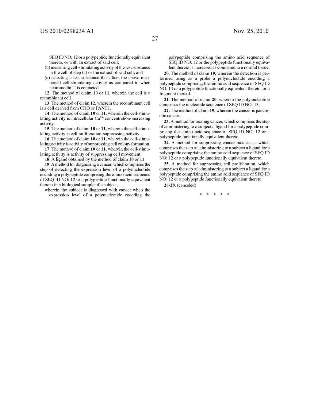 Cancer therapeutic agents comprising a ligand for the neuromedin u receptor 2 (fm4) molecule as an active ingredient - diagram, schematic, and image 38