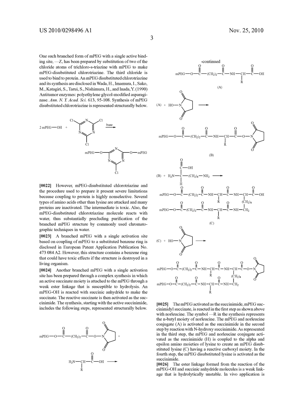 MULTI-ARMED, MONOFUNCTIONAL, AND HYDROLYTICALLY STABLE DERIVATIVES OF POLY(ETHYLENE GLYCOL) AND RELATED POLYMERS FOR MODIFICATION OF SURFACES AND MOLECULES - diagram, schematic, and image 12