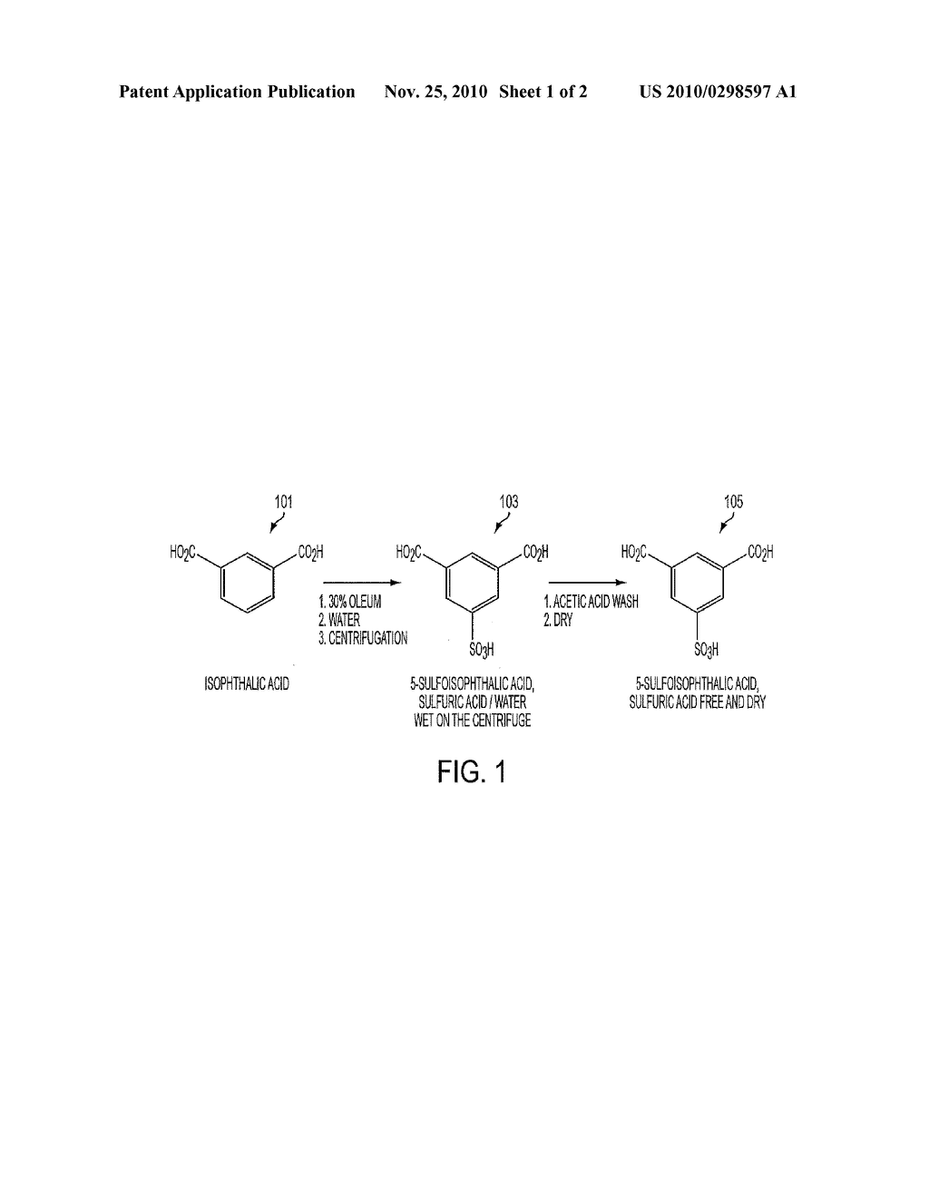 PURIFICATION OF 5-SULFOISOPHTHALIC ACID BY THE USE OF AN ACETIC ACID WASH ON A CRUDE CAKE - diagram, schematic, and image 02