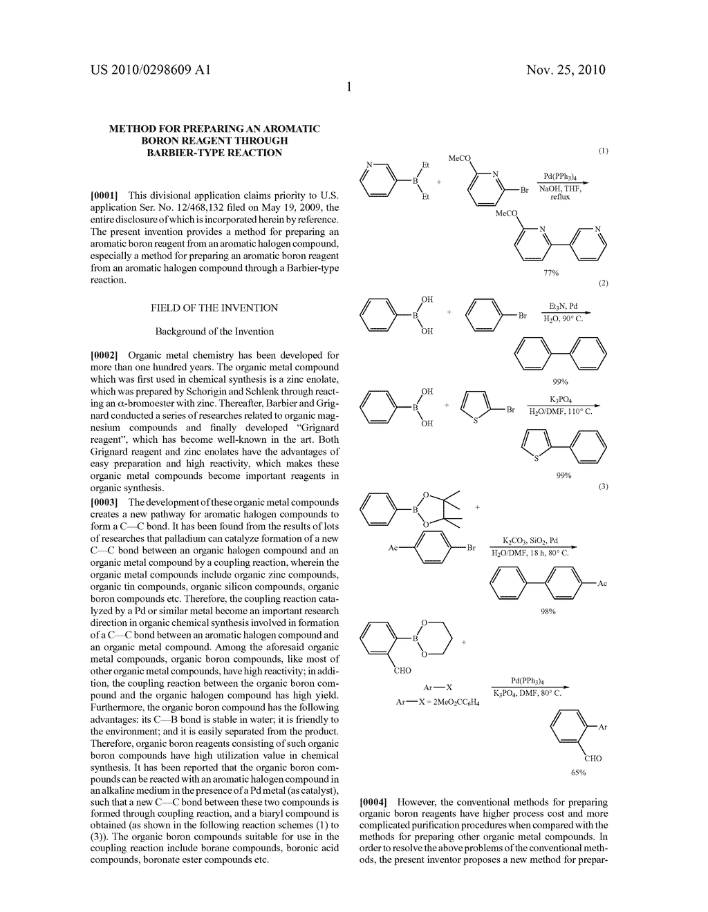 METHOD FOR PREPARING AN AROMATIC BORON REAGENT THROUGH BARBIER-TYPE REACTION - diagram, schematic, and image 02