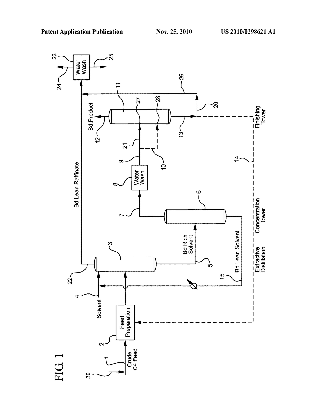 Fractional extraction of butadiene - diagram, schematic, and image 02