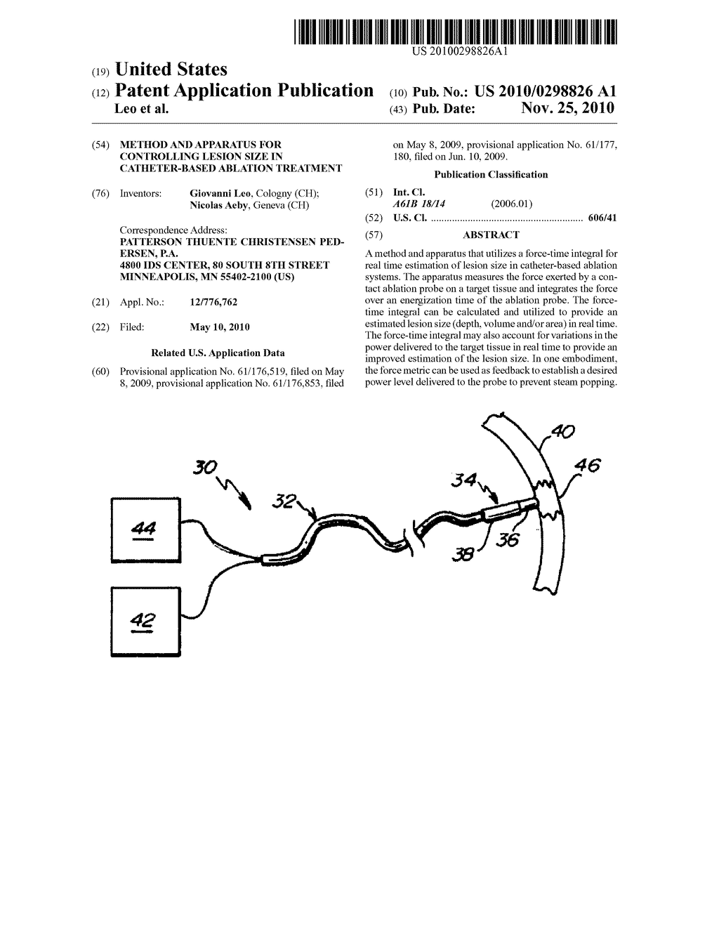 METHOD AND APPARATUS FOR CONTROLLING LESION SIZE IN CATHETER-BASED ABLATION TREATMENT - diagram, schematic, and image 01