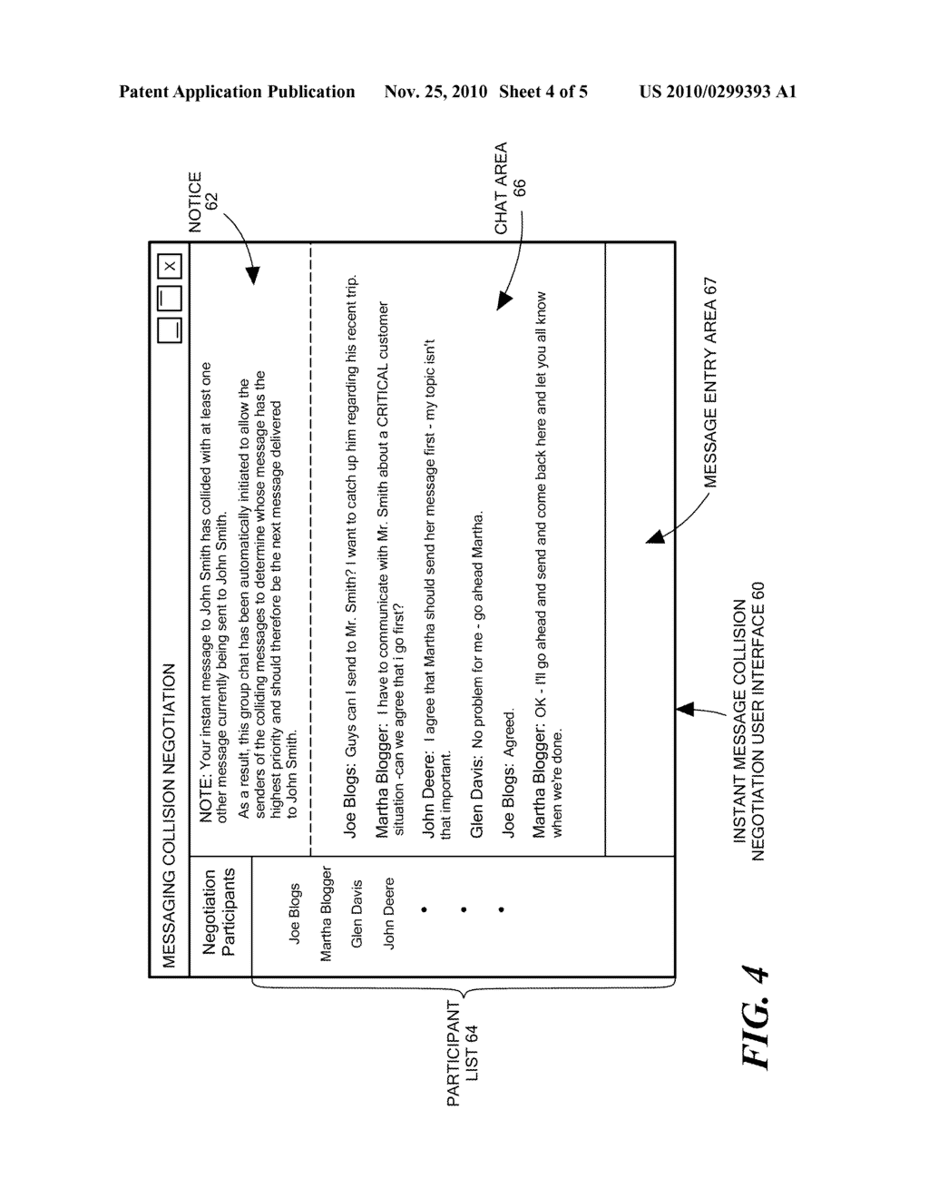 METHOD AND SYSTEM FOR DETECTING AND HANDLING MESSAGE COLLISIONS IN AN INSTANT MESSAGING SYSTEM - diagram, schematic, and image 05