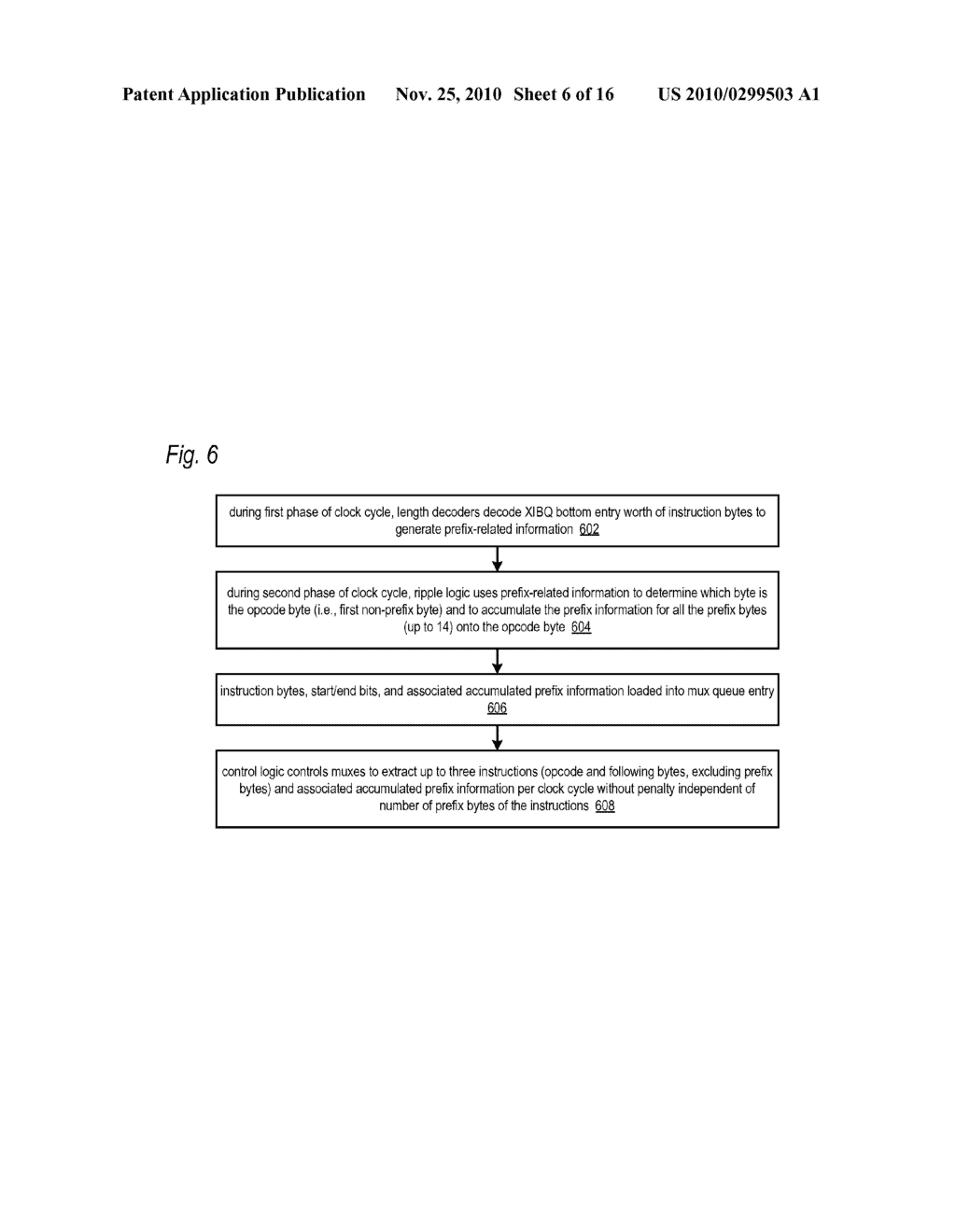 APPARATUS AND METHOD FOR MARKING START AND END BYTES OF INSTRUCTIONS IN A STREAM OF INSTRUCTION BYTES IN A MICROPROCESSOR HAVING AN INSTRUCTION SET ARCHITECTURE IN WHICH INSTRUCTIONS MAY INCLUDE A LENGTH-MODIFYING PREFIX - diagram, schematic, and image 07