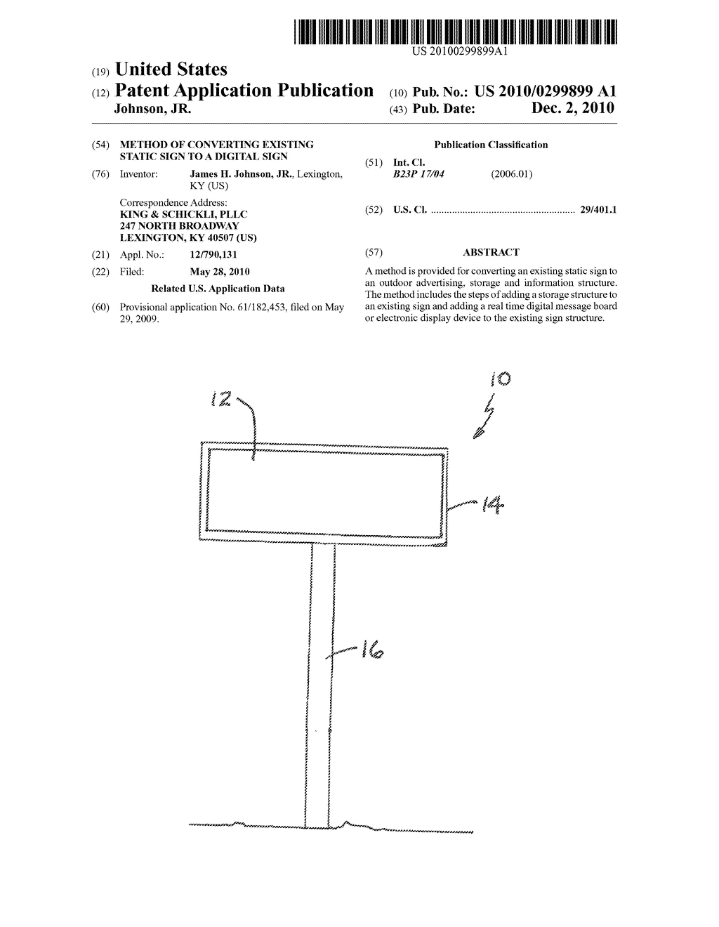 METHOD OF CONVERTING EXISTING STATIC SIGN TO A DIGITAL SIGN - diagram, schematic, and image 01