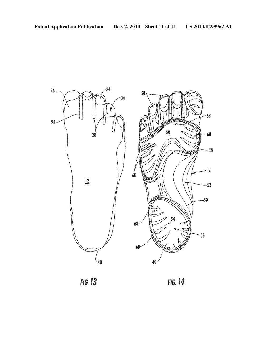 FOOTWEAR HAVING INDEPENDENTLY ARTICUABLE TOE PORTIONS - diagram, schematic, and image 12