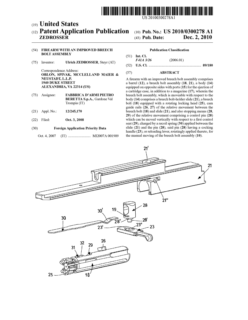 FIREARM WITH AN IMPROVED BREECH BOLT ASSEMBLY - diagram, schematic, and image 01