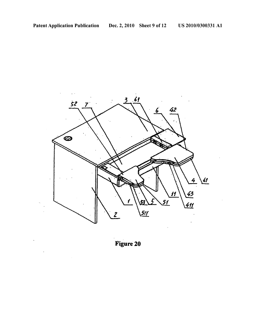 COMPUTER DESK WITH A DRAWER CONNECTED WITH ELBOW SUPPORT BOARDS - diagram, schematic, and image 10