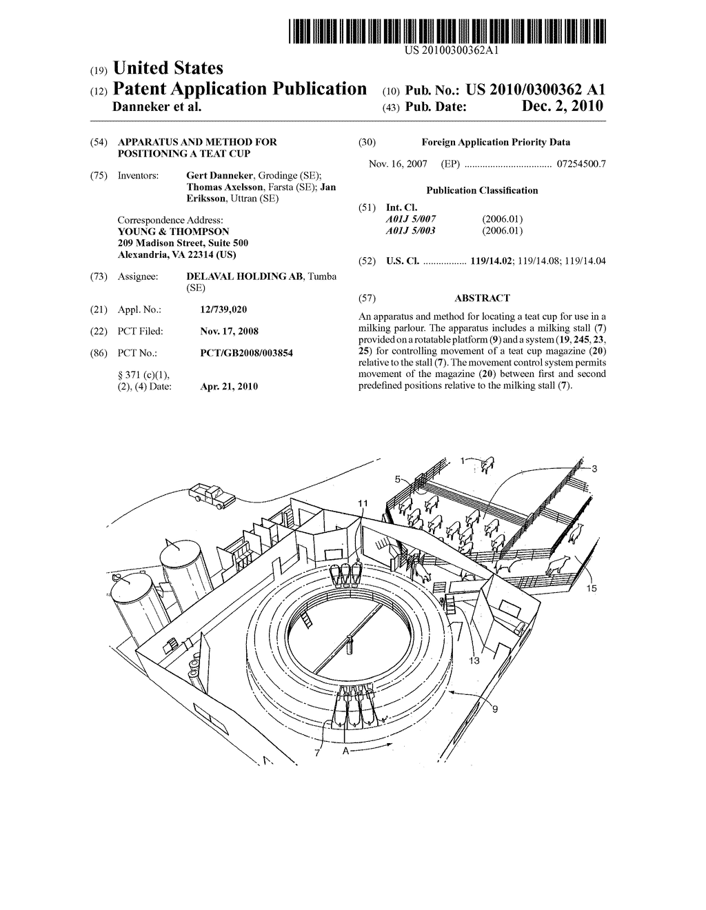 APPARATUS AND METHOD FOR POSITIONING A TEAT CUP - diagram, schematic, and image 01