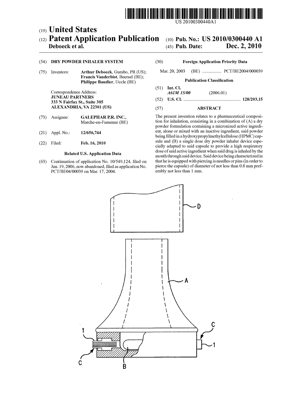 Dry powder inhaler system - diagram, schematic, and image 01