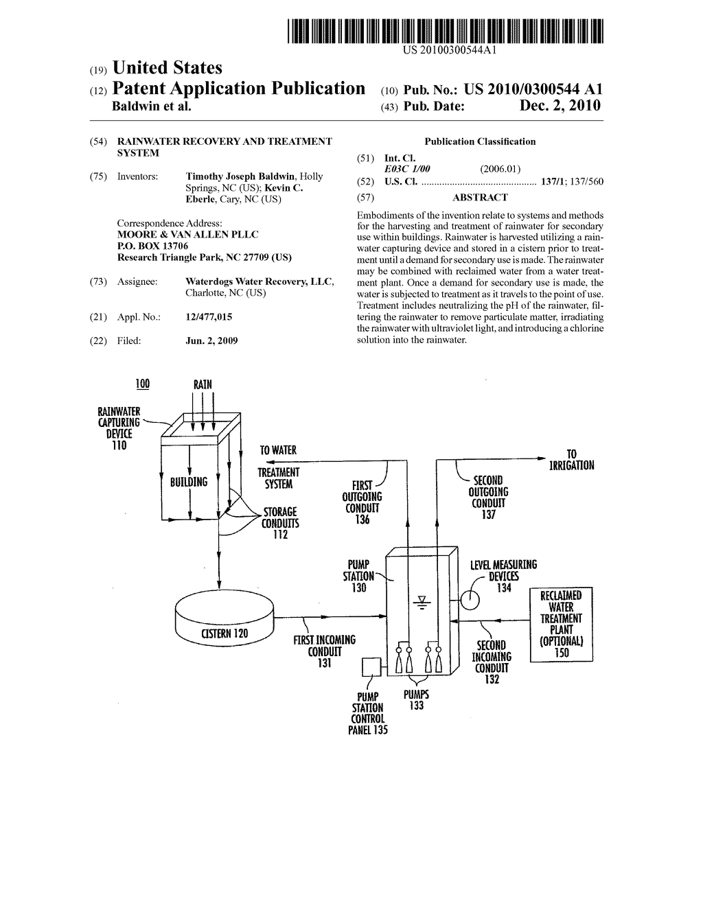 RAINWATER RECOVERY AND TREATMENT SYSTEM - diagram, schematic, and image 01