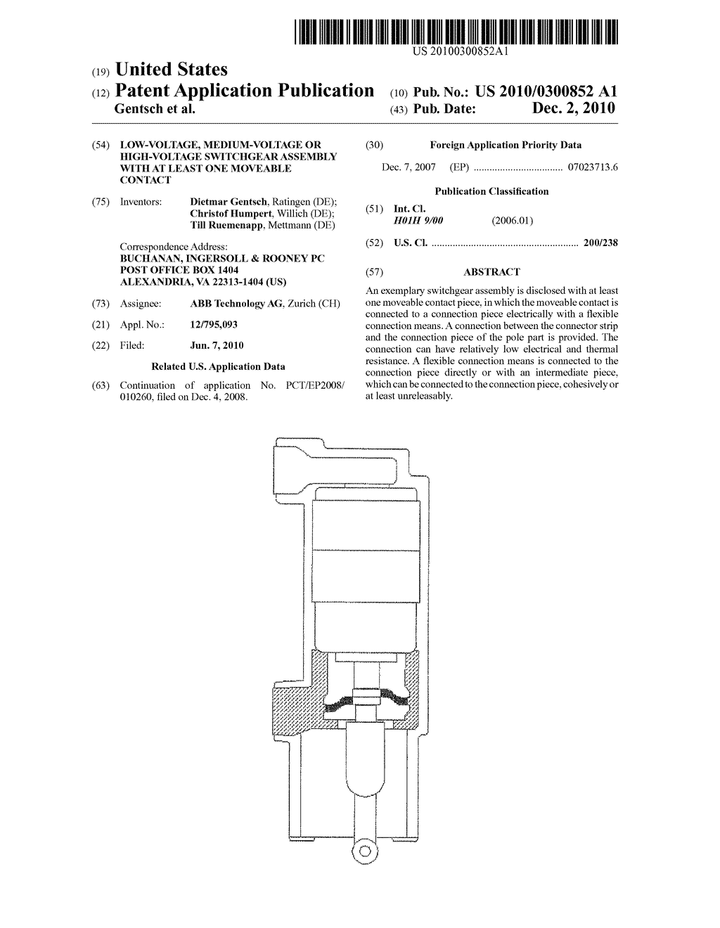 LOW-VOLTAGE, MEDIUM-VOLTAGE OR HIGH-VOLTAGE SWITCHGEAR ASSEMBLY WITH AT LEAST ONE MOVEABLE CONTACT - diagram, schematic, and image 01