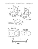 Container with flyer disc member diagram and image