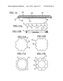 Container with flyer disc member diagram and image