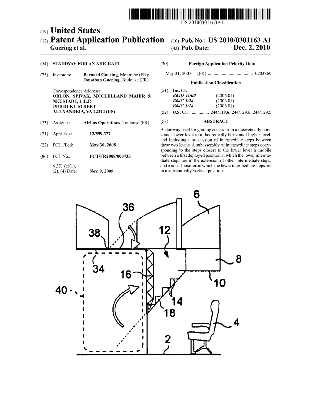 STAIRWAY FOR AN AIRCRAFT - diagram, schematic, and image 01