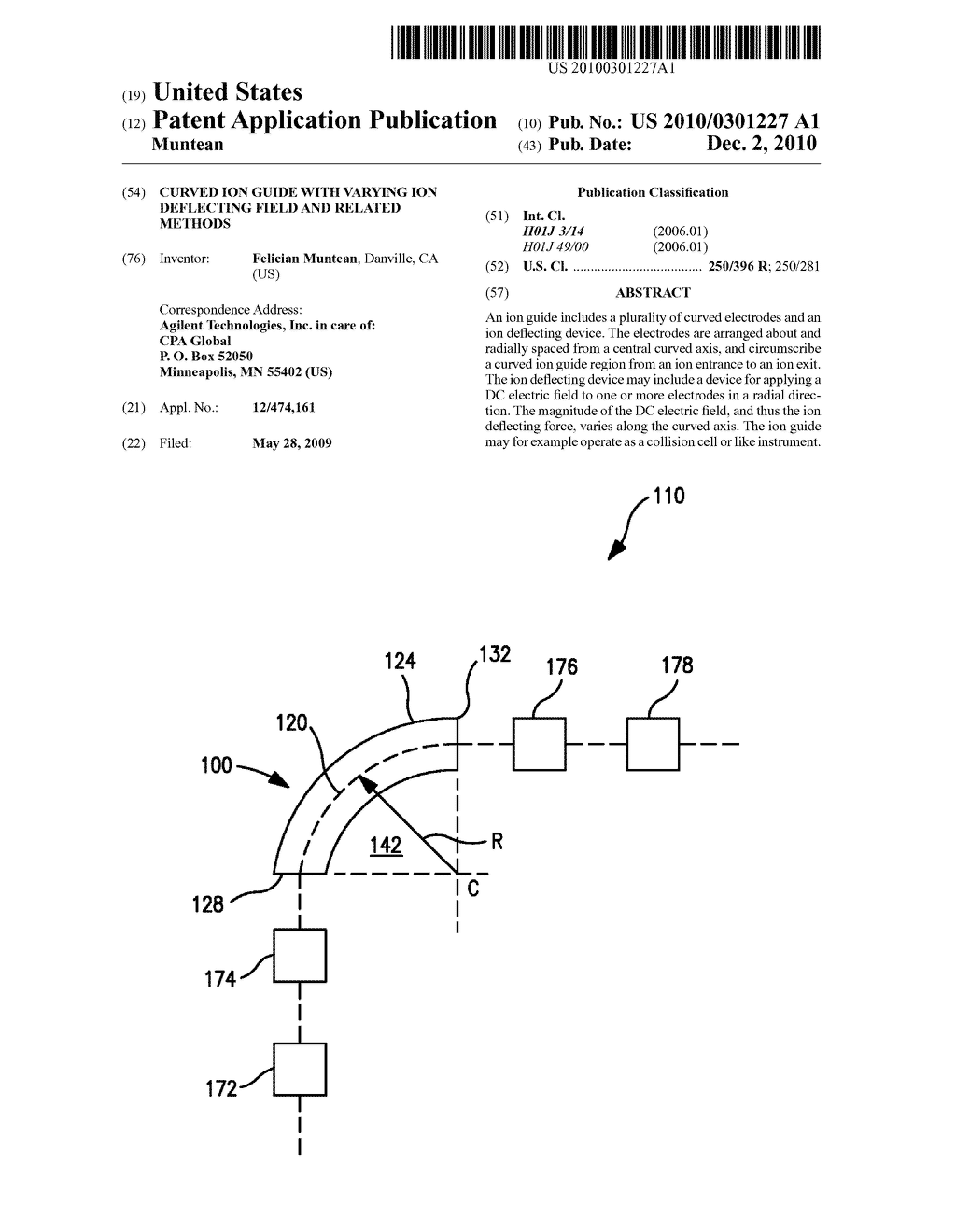 CURVED ION GUIDE WITH VARYING ION DEFLECTING FIELD AND RELATED METHODS - diagram, schematic, and image 01