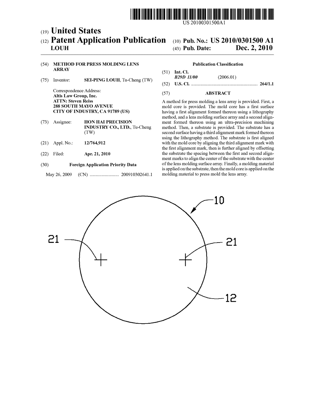 METHOD FOR PRESS MOLDING LENS ARRAY - diagram, schematic, and image 01