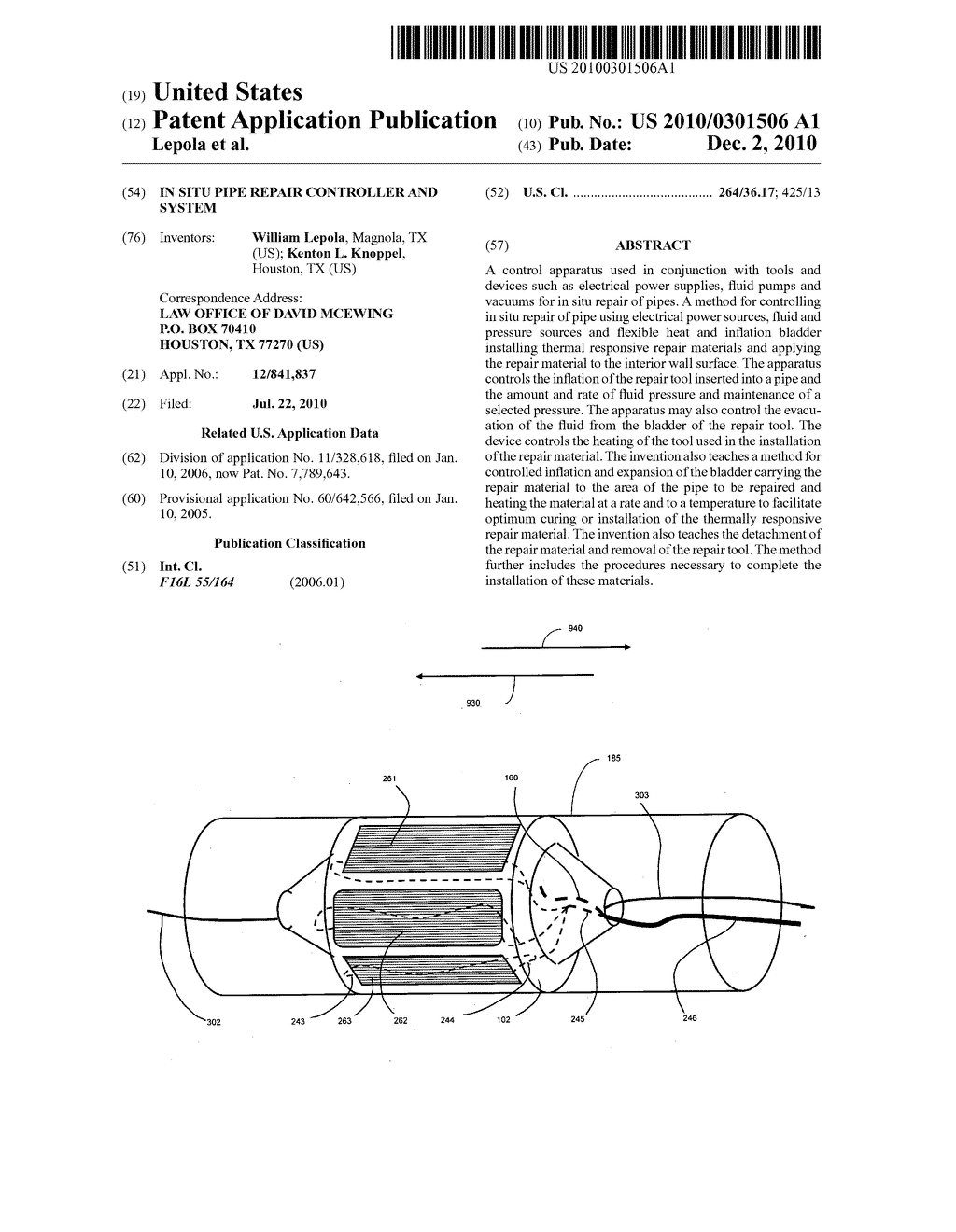 In Situ Pipe Repair Controller and System - diagram, schematic, and image 01