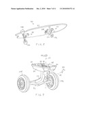 SKATEBOARD PROVIDING SUBSTANTIAL FREEDOM OF MOVEMENT OF THE FRONT TRUCK ASSEMBLY diagram and image