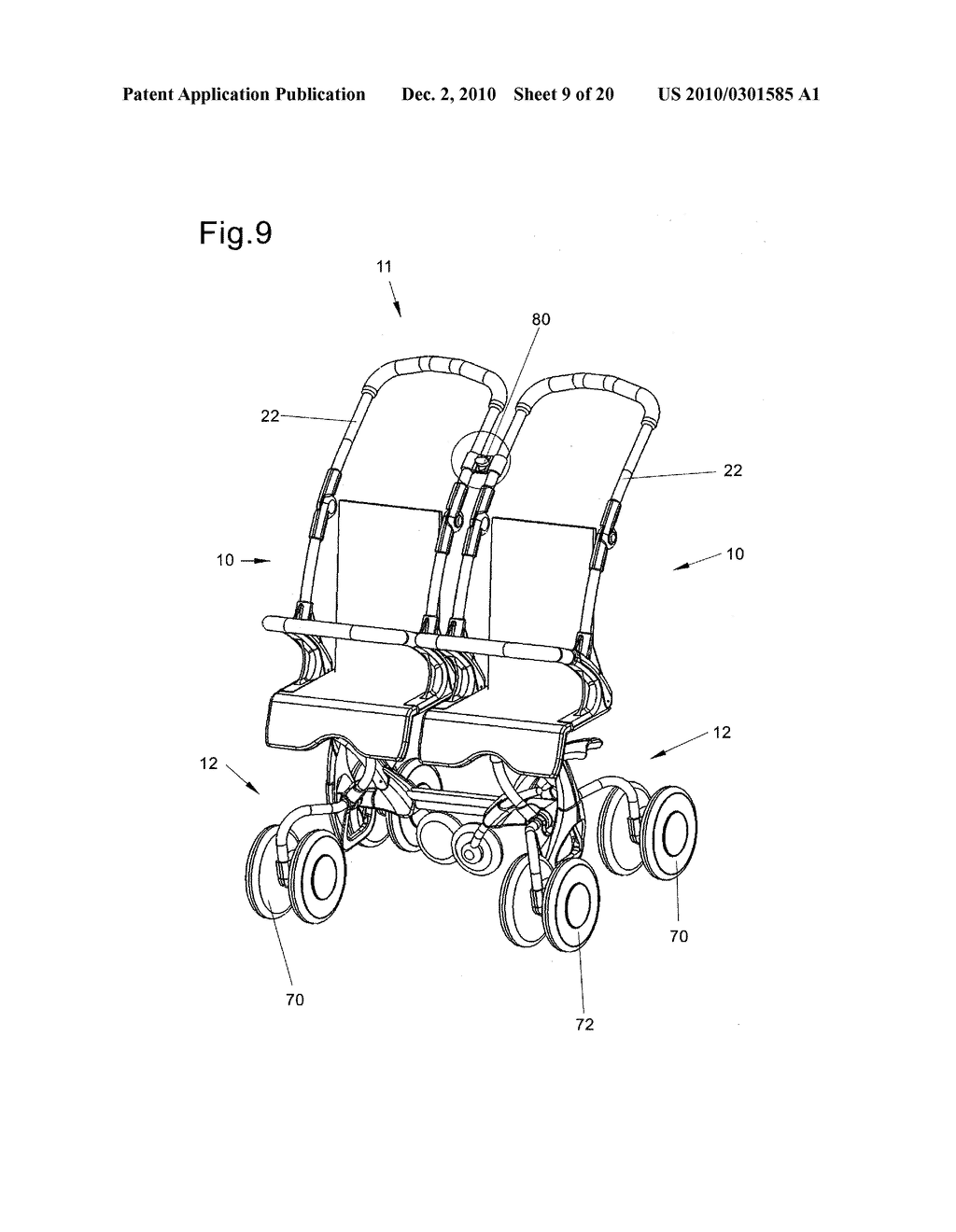 CONVERTIBLE SINGLE AND MULTI-SEAT STROLLER - diagram, schematic, and image 10