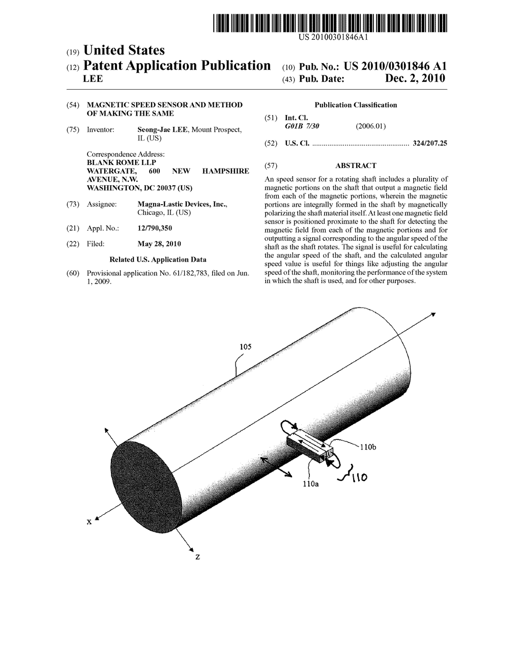 MAGNETIC SPEED SENSOR AND METHOD OF MAKING THE SAME - diagram, schematic, and image 01