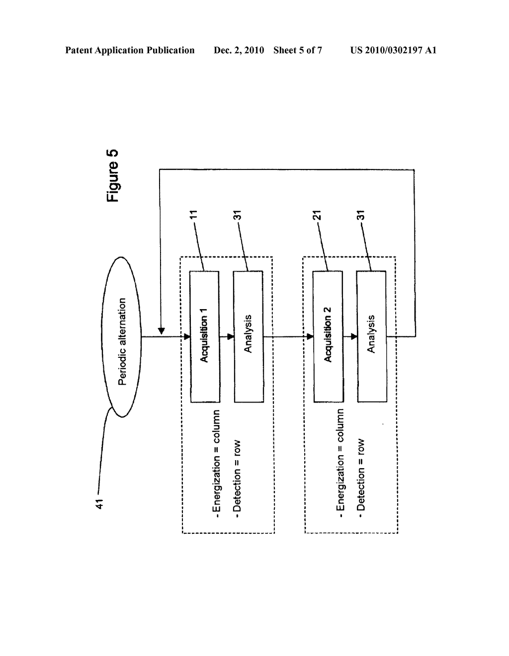 ANALYZER ELECTRONIC CIRCUIT WITH ENERGIZATION AXIS/DETECTION AXIS ALTERNATION FOR PASSIVE-MATRIX MULTICONTRACT TACTILE SENSOR - diagram, schematic, and image 06