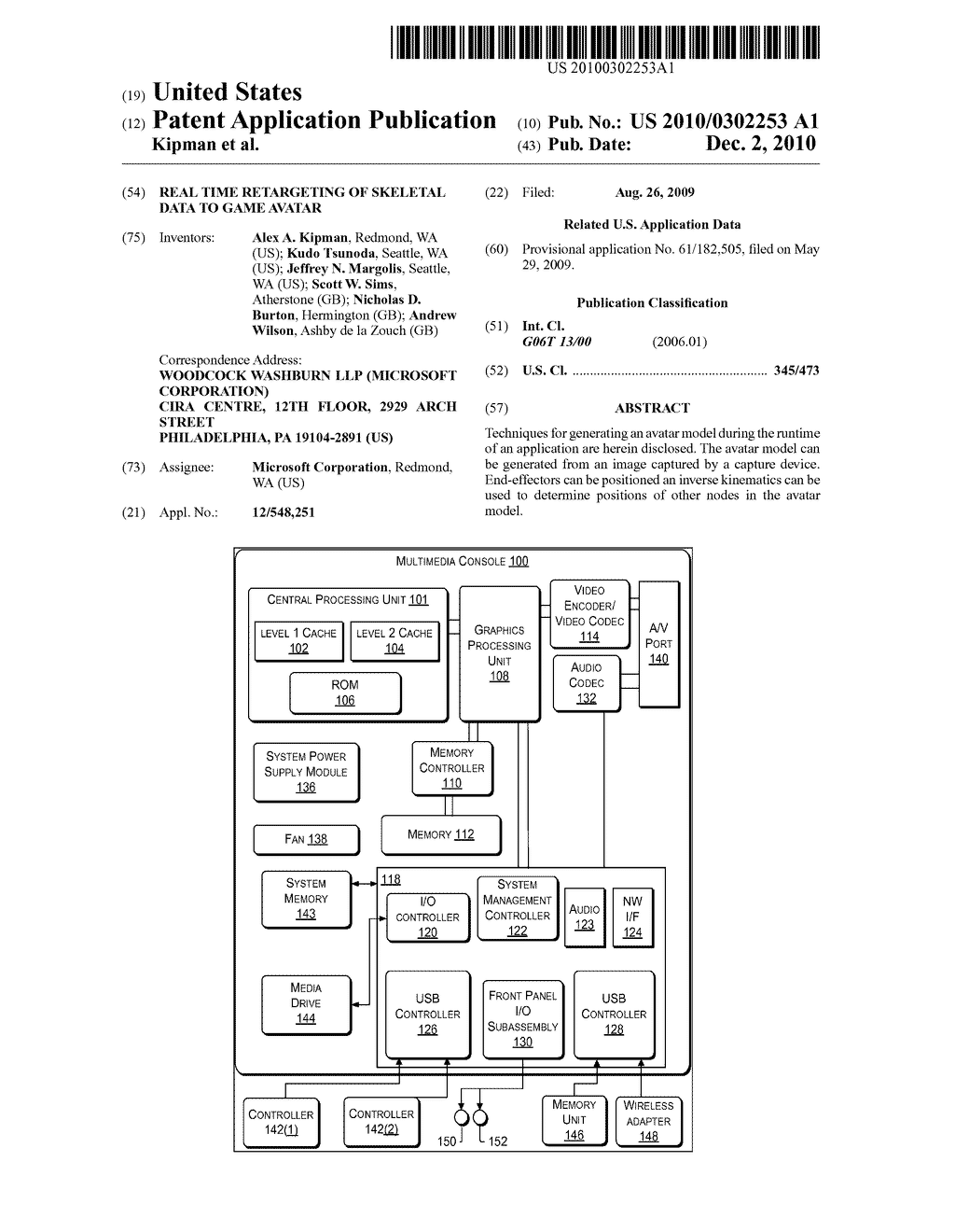 REAL TIME RETARGETING OF SKELETAL DATA TO GAME AVATAR - diagram, schematic, and image 01