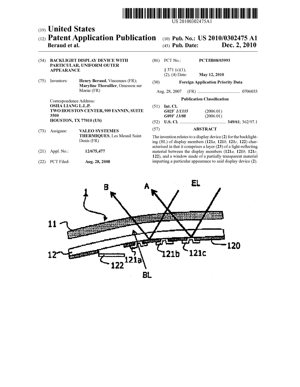 BACKLIGHT DISPLAY DEVICE WITH PARTICULAR, UNIFORM OUTER APPEARANCE - diagram, schematic, and image 01