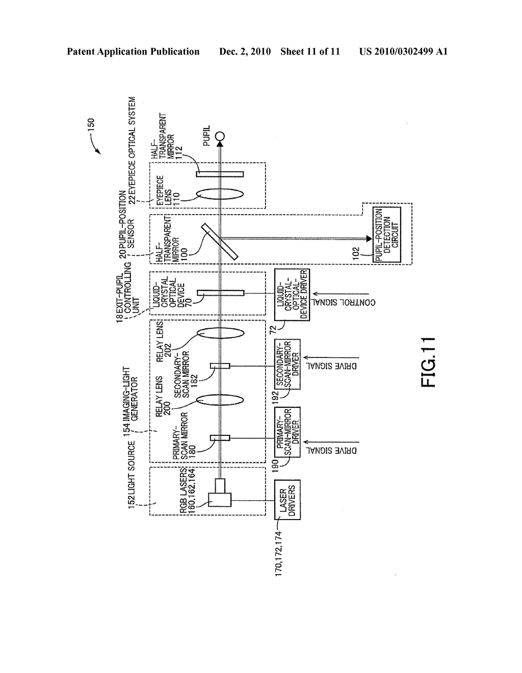 IMAGE DISPLAY DEVICE WITH EXIT PUPIL MOVING FOR TRACKING VIEWER'S PUPIL - diagram, schematic, and image 12