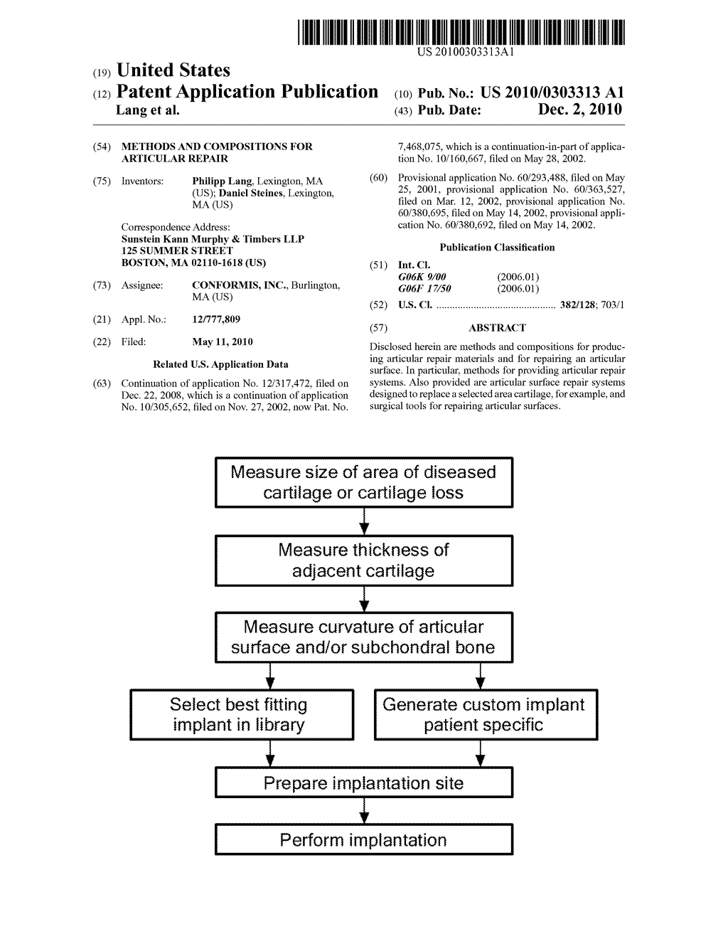 Methods and Compositions for Articular Repair - diagram, schematic, and image 01