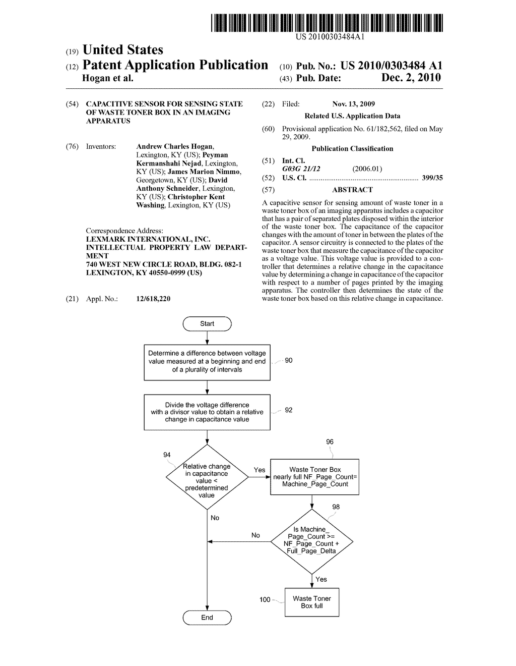 Capacitive Sensor for Sensing State of Waste Toner Box in an Imaging Apparatus - diagram, schematic, and image 01