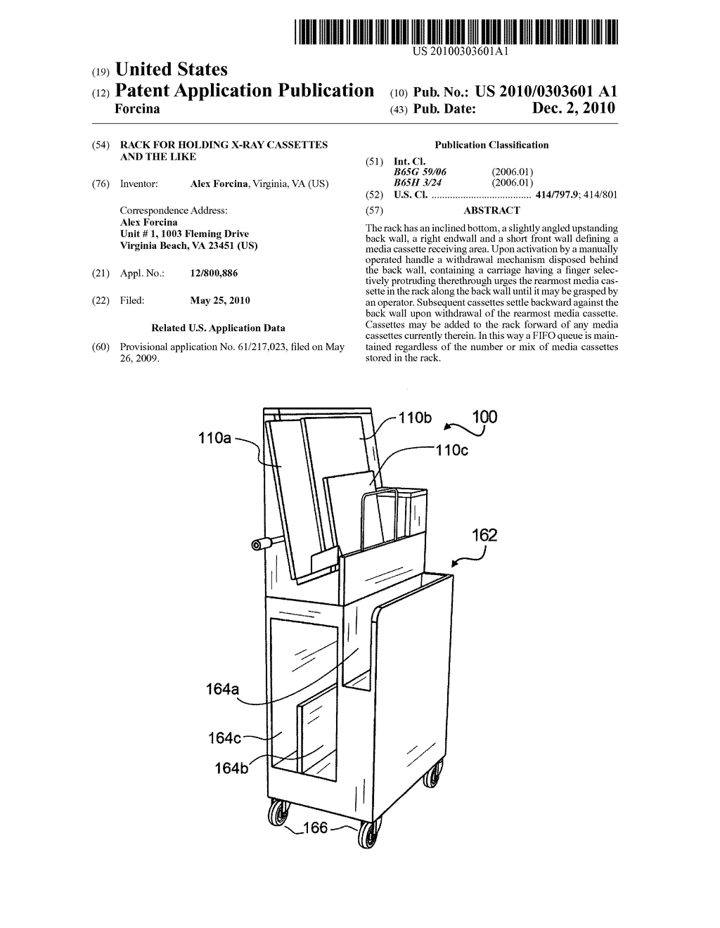 Rack for holding x-ray cassettes and the like - diagram, schematic, and image 01