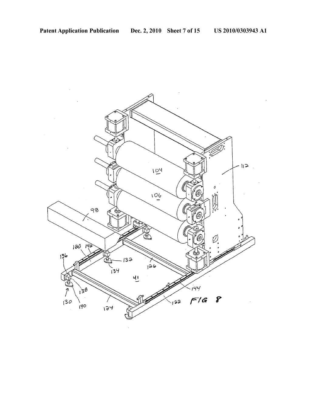 Linear bearing assembly to guide movement of roll stand on apparatus for forming an extruded sheet product - diagram, schematic, and image 08