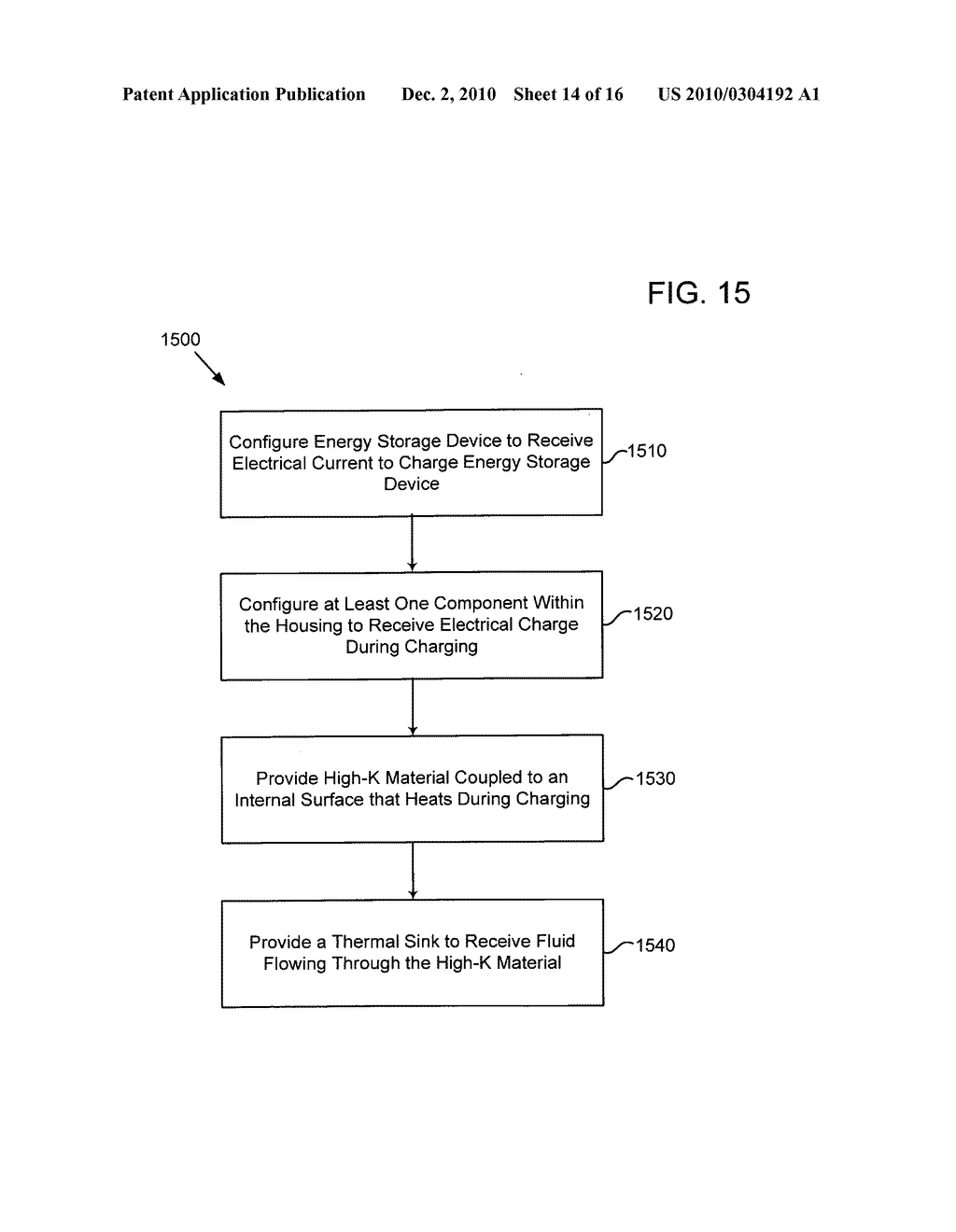 System for altering temperature of an electrical energy storage device or an electrochemical energy generation device using high thermal conductivity materials based on states of the device - diagram, schematic, and image 15